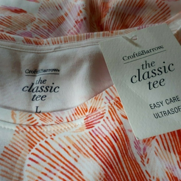 NEW Croft & Barrow White Floral Classic T-Shirt - Picture 6 of 6